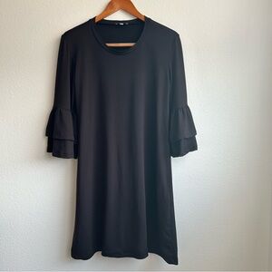 Black Ruffle Sleeve t-shirt Dress